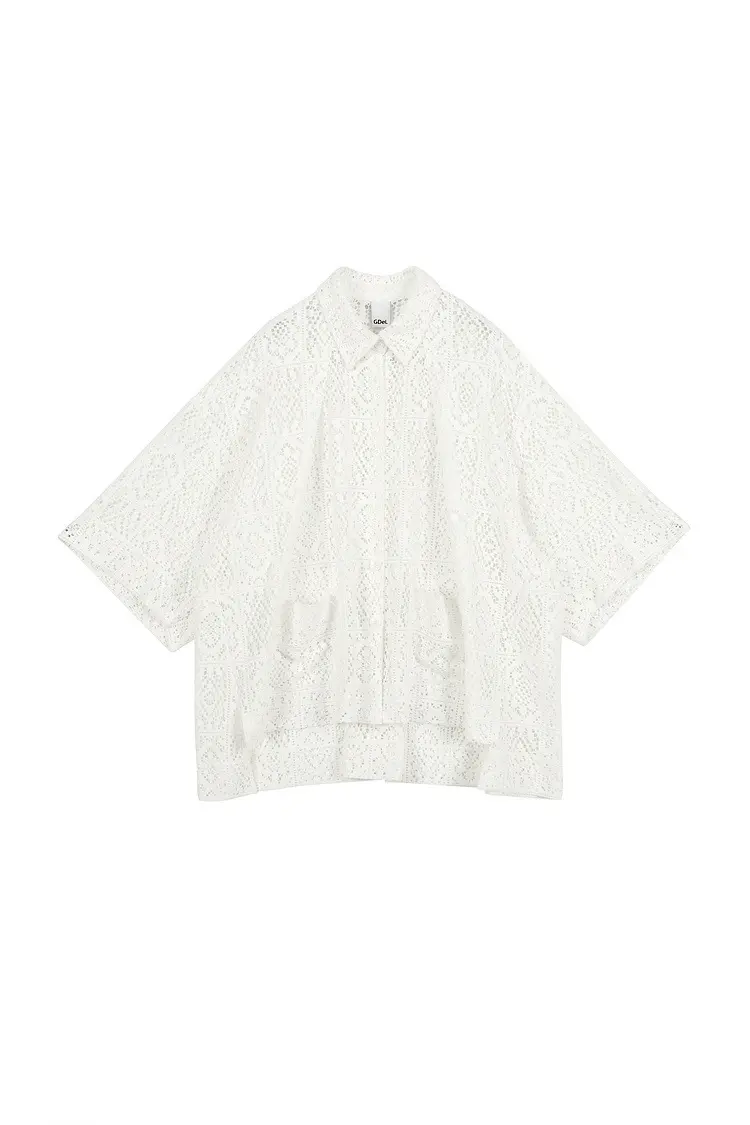 GDeL Square Pattern Lace Shirt (White)