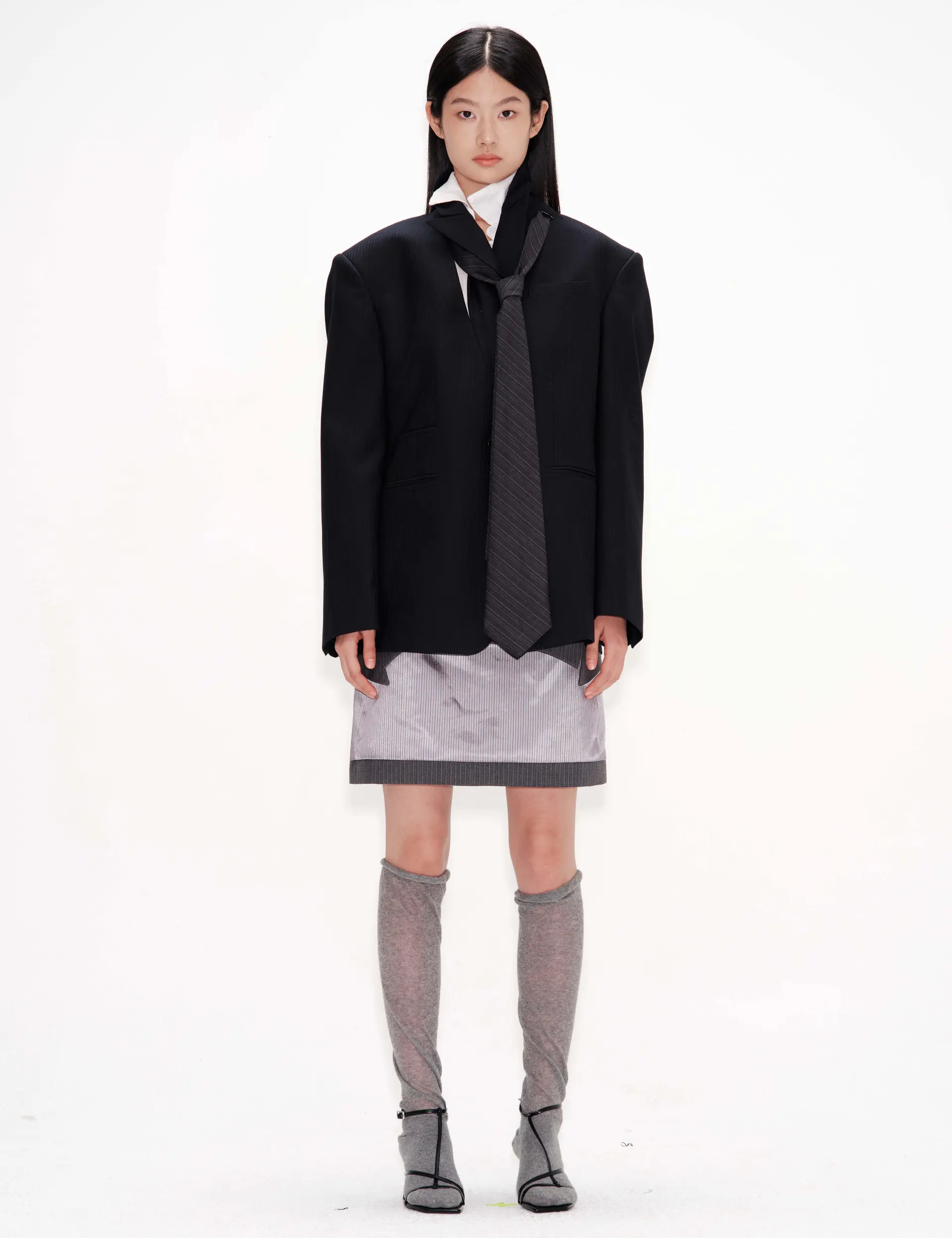Tie Pierced Oversized Jacket