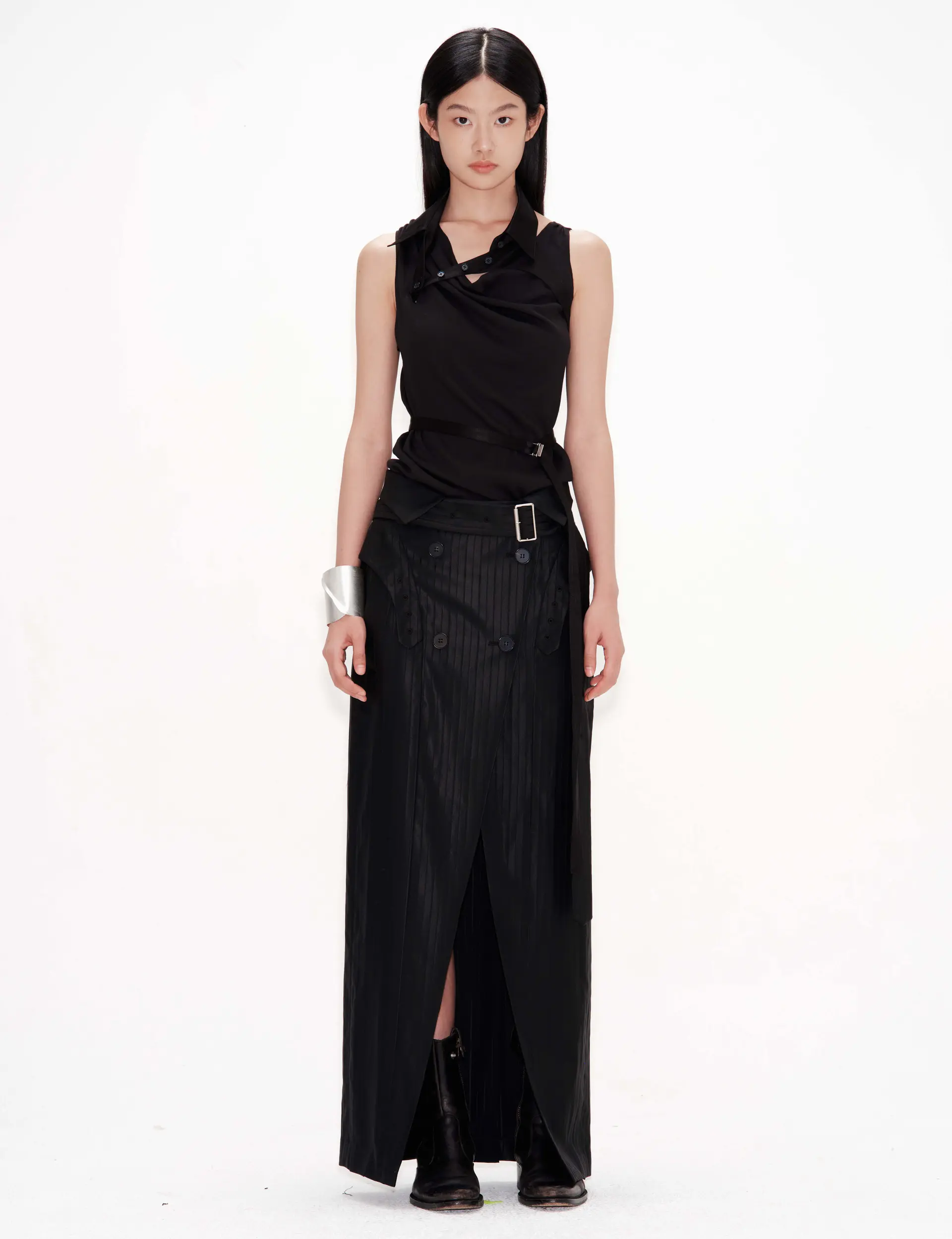 Shirts Detail Draped Silk Cowl Top