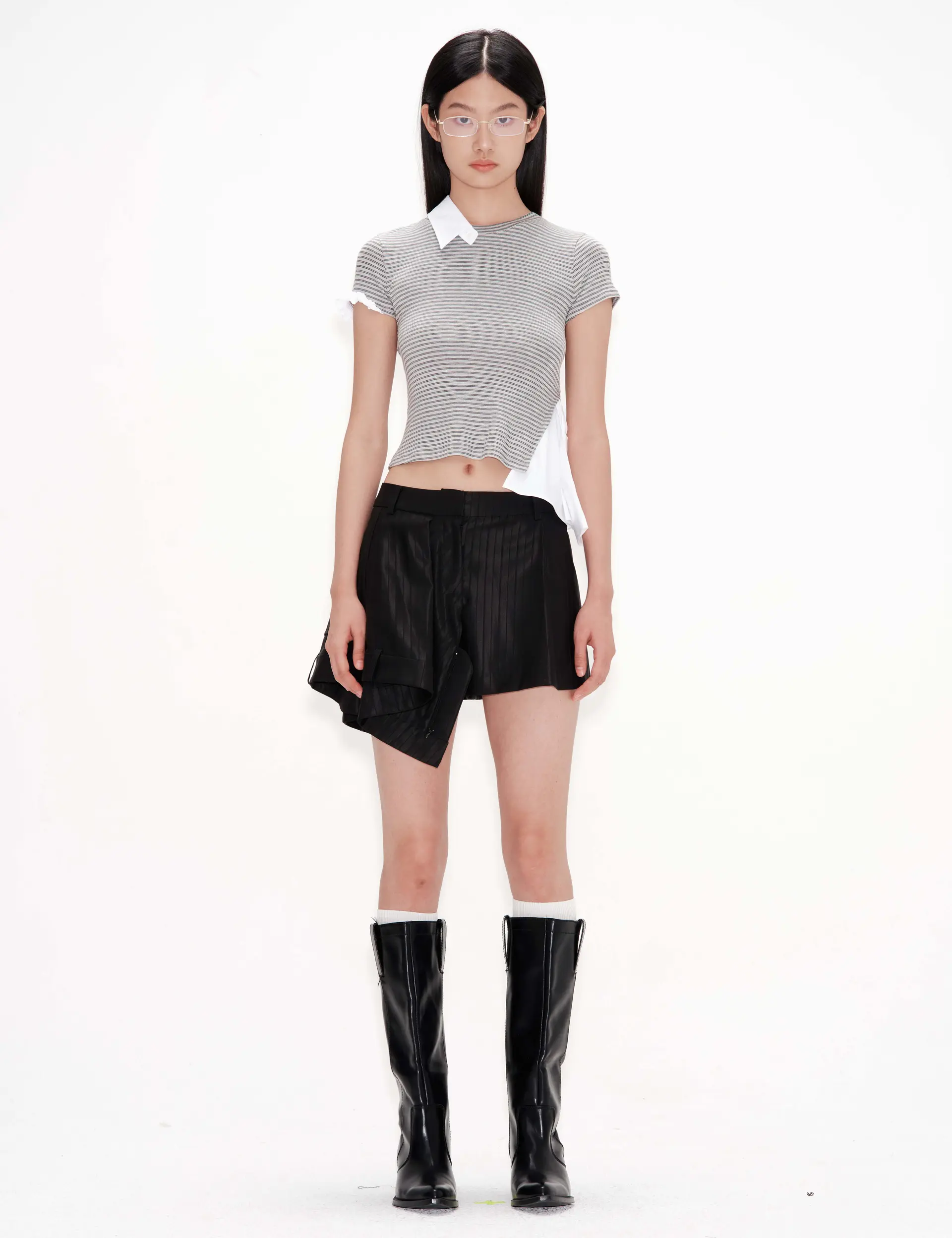 Shirts Detail Jersey (Gray Stripe)