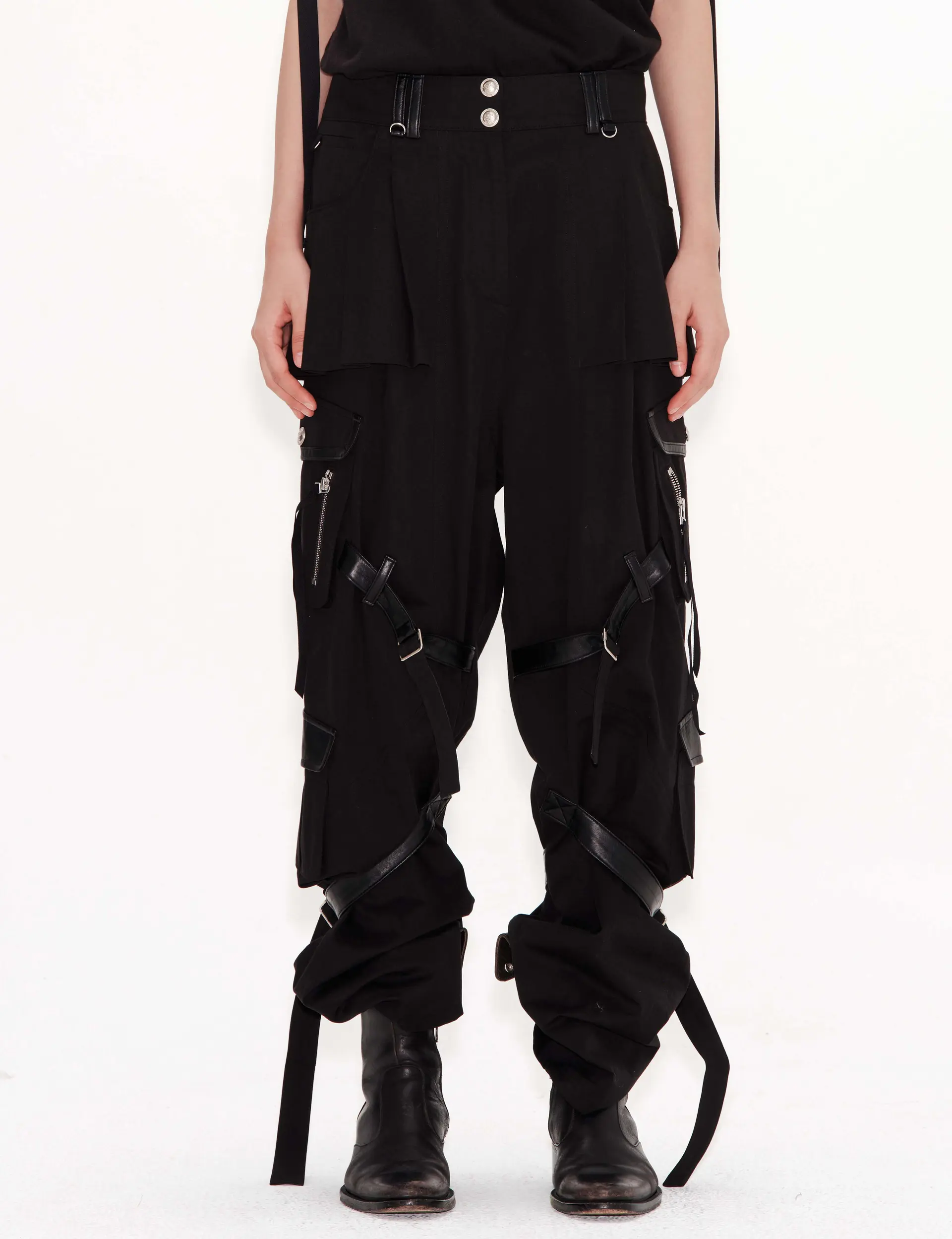 Pleated Skirt Cargo Pants