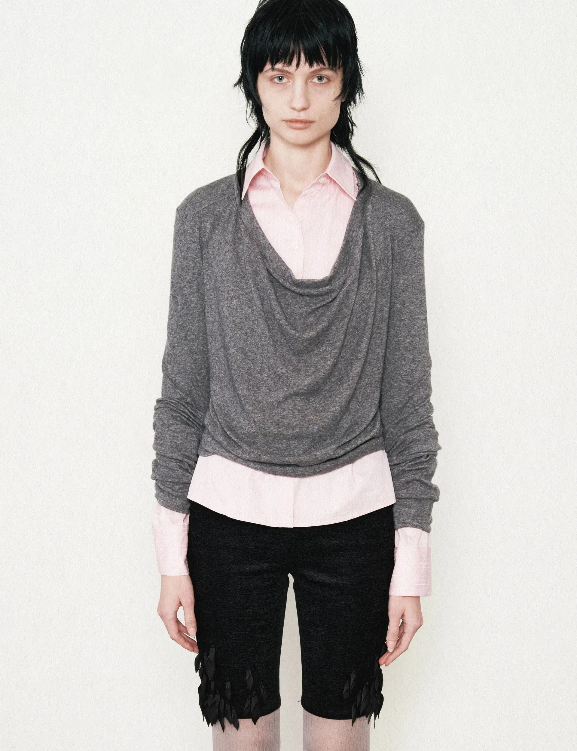 Cowl Neck Longsleeve (Grey)