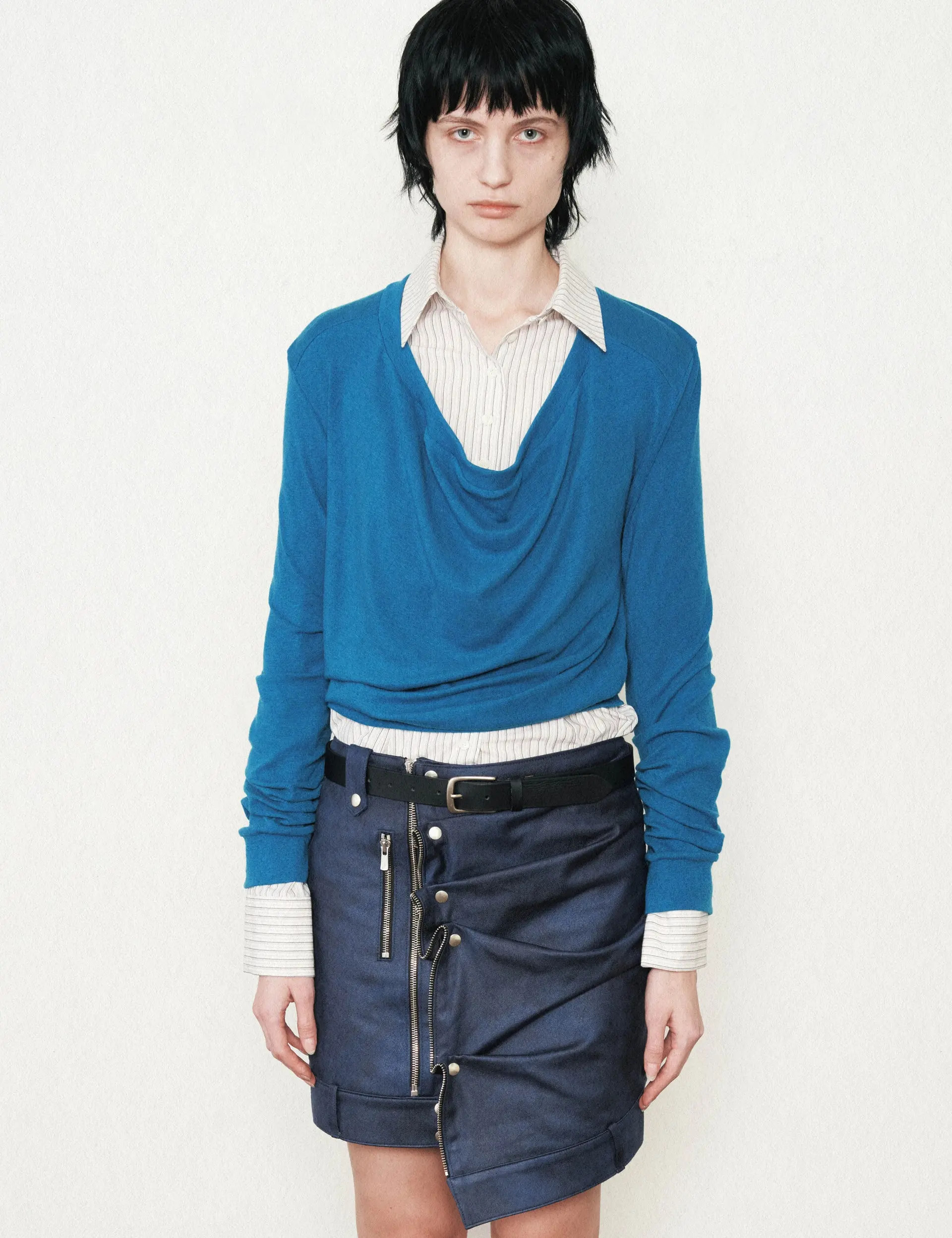 Cowl Neck Longsleeve (Blue)