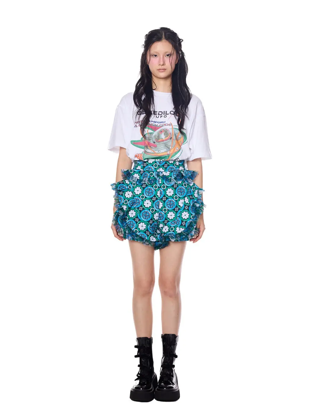Signature Floral Ruffle High Waist Shorts