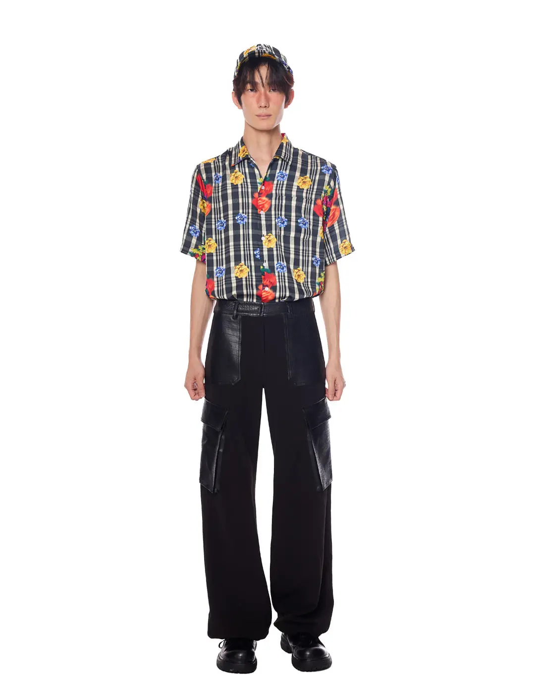 Faux Leather Cargo Pants