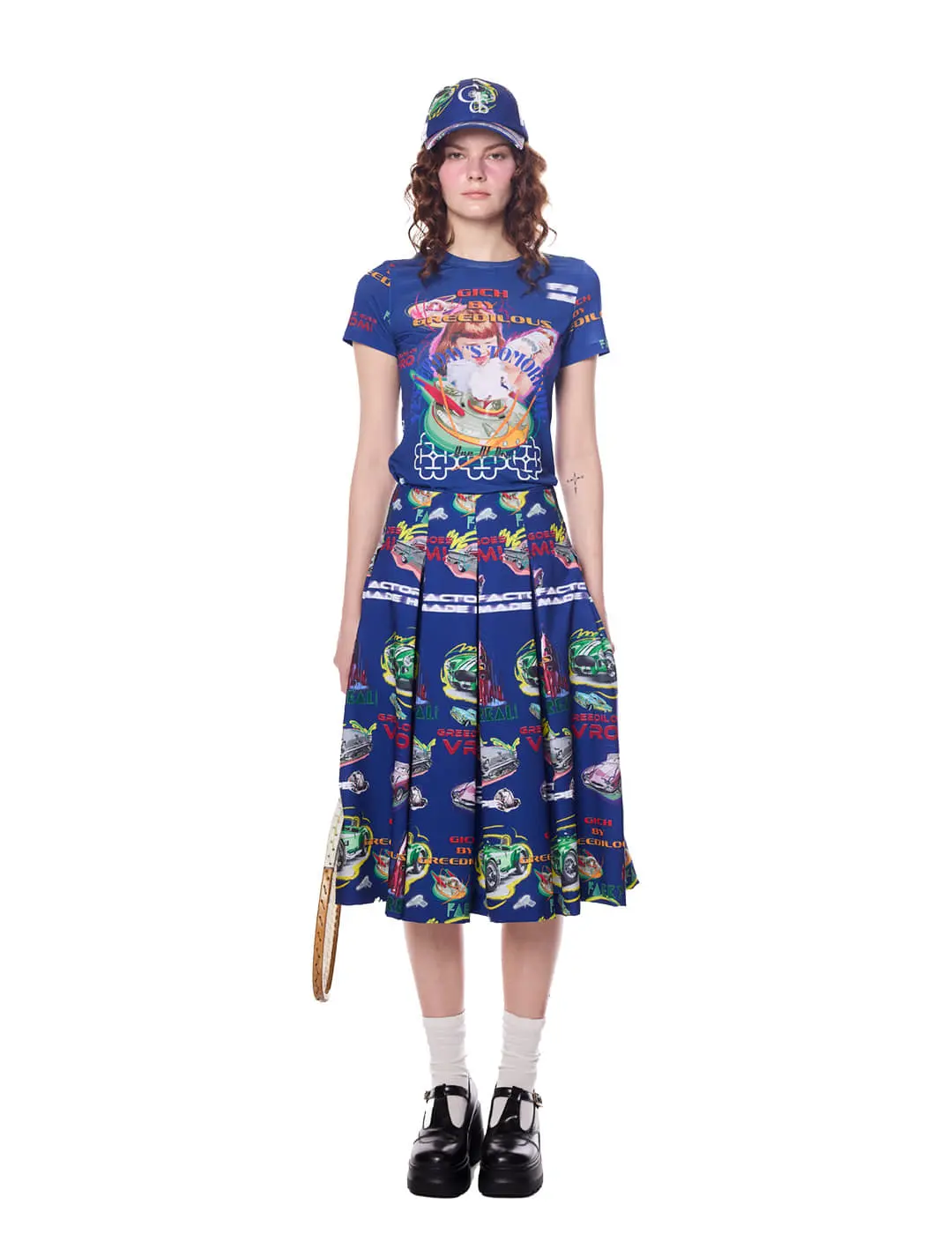 Racing Club Pleated Long Skirt