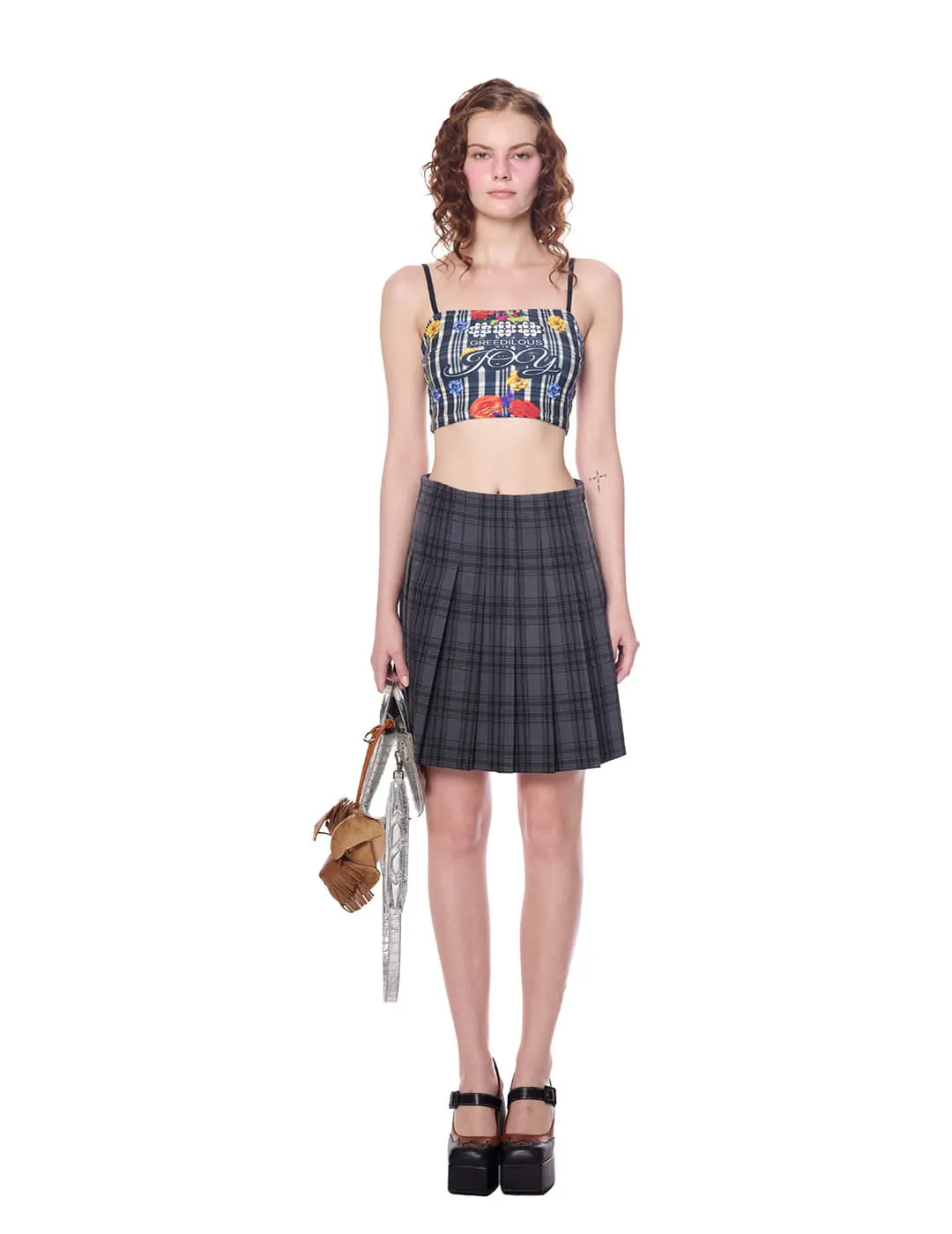 Plaid Pattern Pleated Skirt