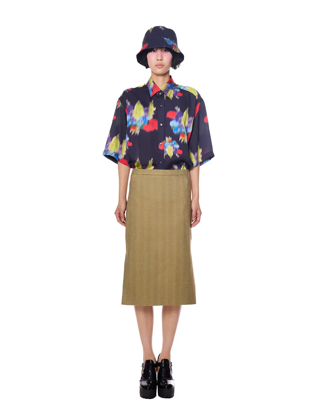 Side Slit Midi Skirt