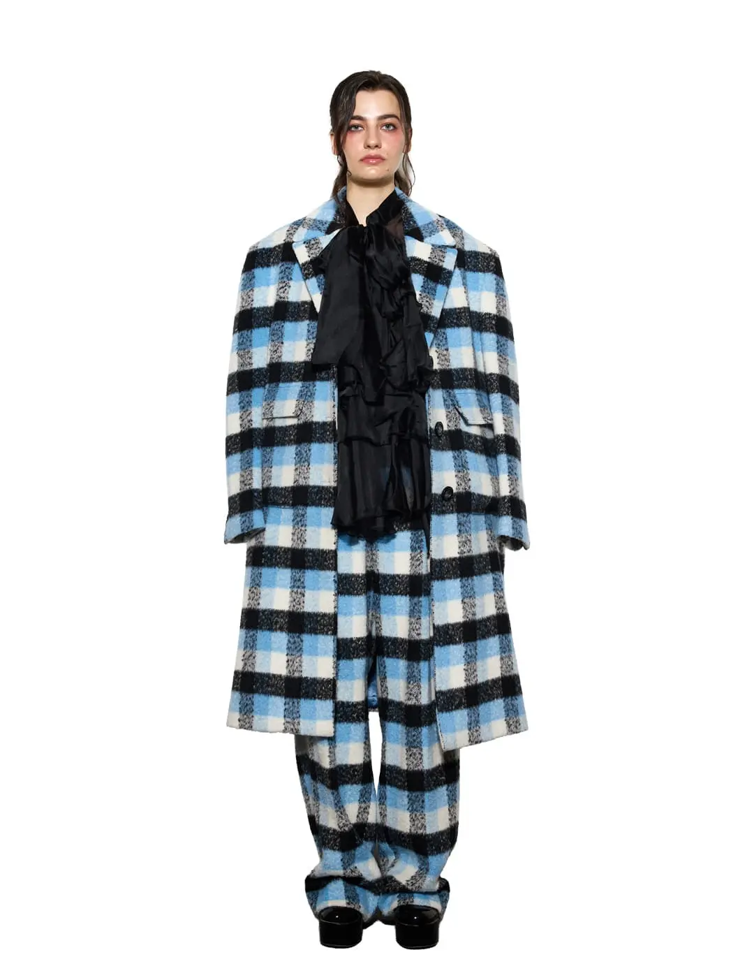 Plaid Structured Long Coat