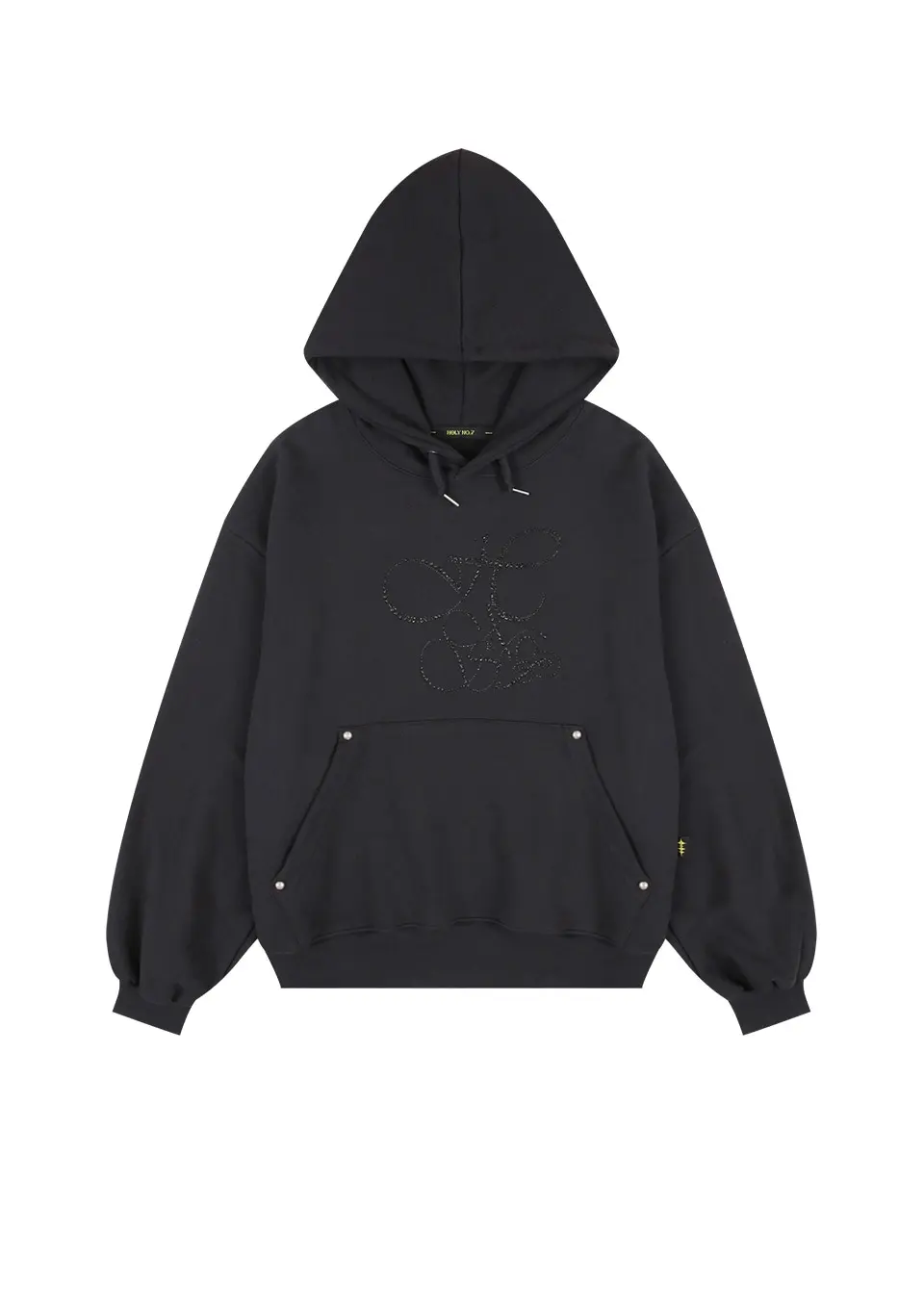 OVERFIT HIP HOP MOVE CUBIC LETTERING HOODIE_CHARCOAL