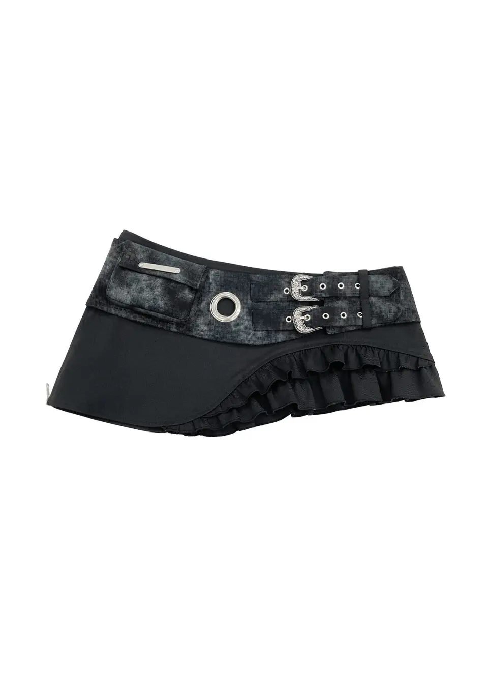 Layered eyelet pocket skirt