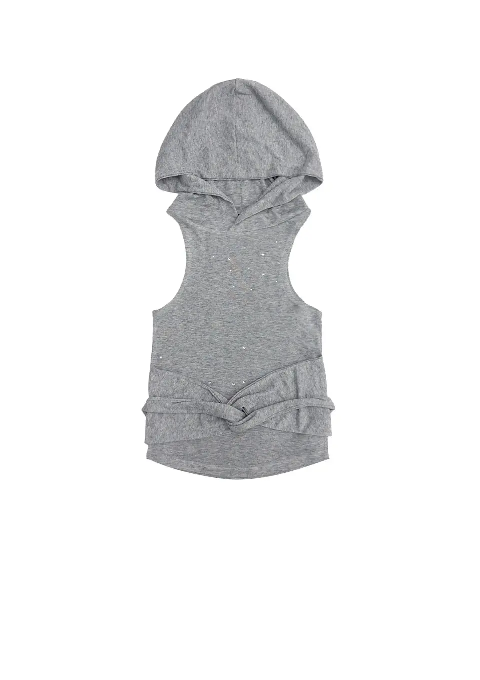 GIRL'S HIP HOP CUBIC HOODIE SLEEVELESS_GRAY