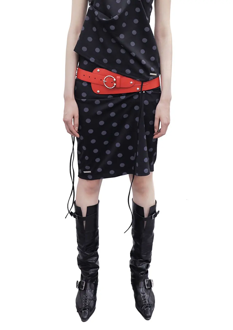Unbalanced pintuck skirt
