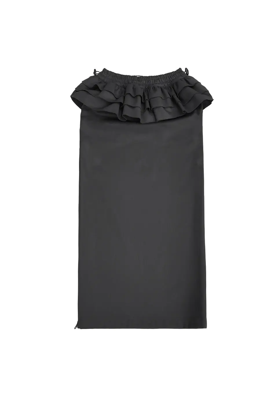 Ruffles Long Skirt_CHARCOAL