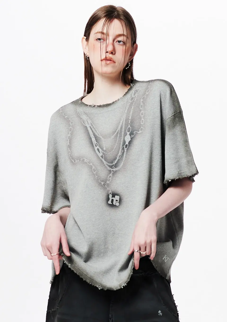 Necklace Graphic Oversized T-Shirt