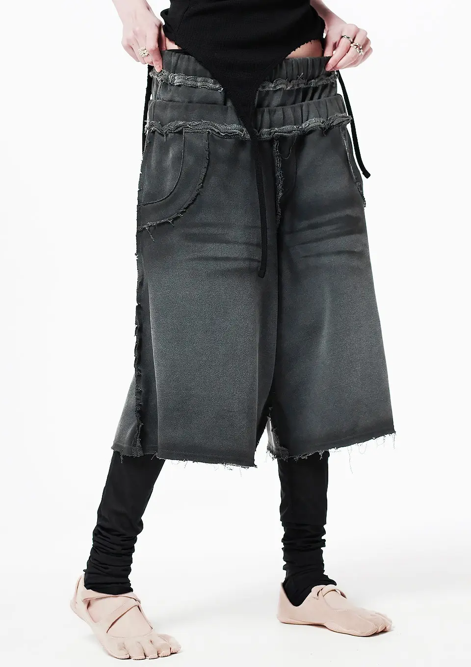 Double Waistband Brushed Shorts