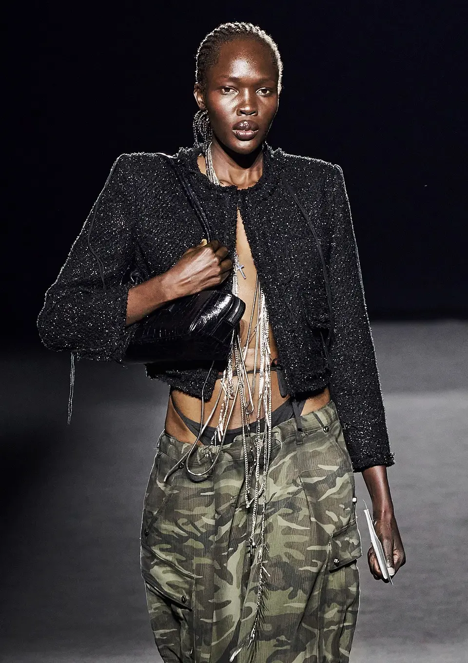 RAW EDGE TWEED CROPPED JACKET