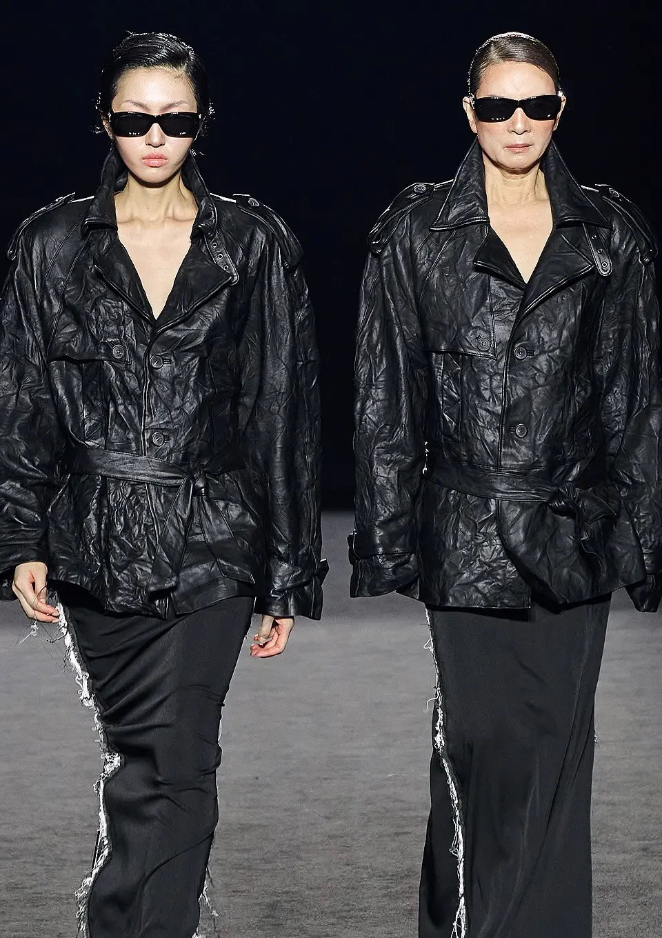 Wrinkled Belted Lambskin Jacket_Black