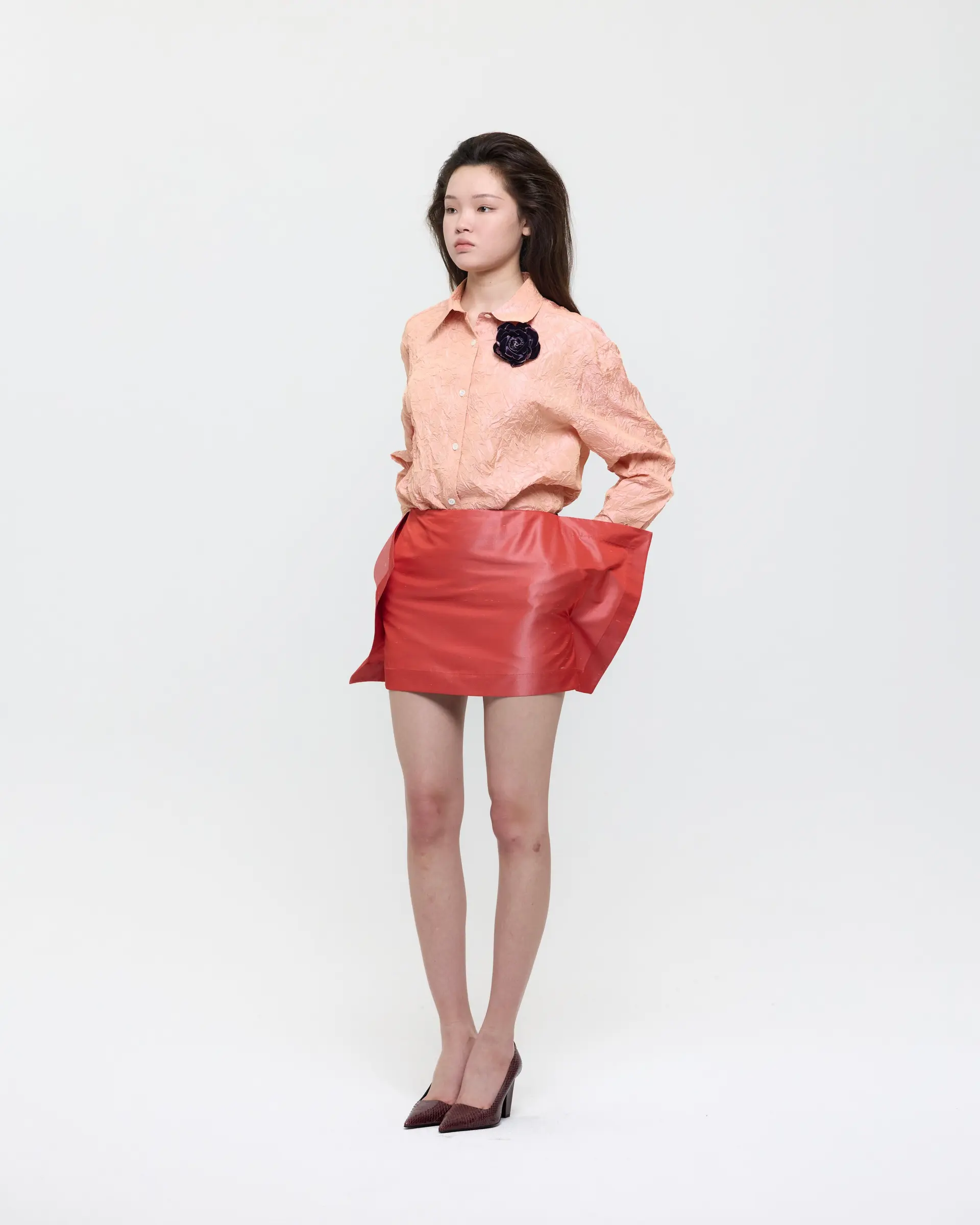 Red Mini Flag Skirt