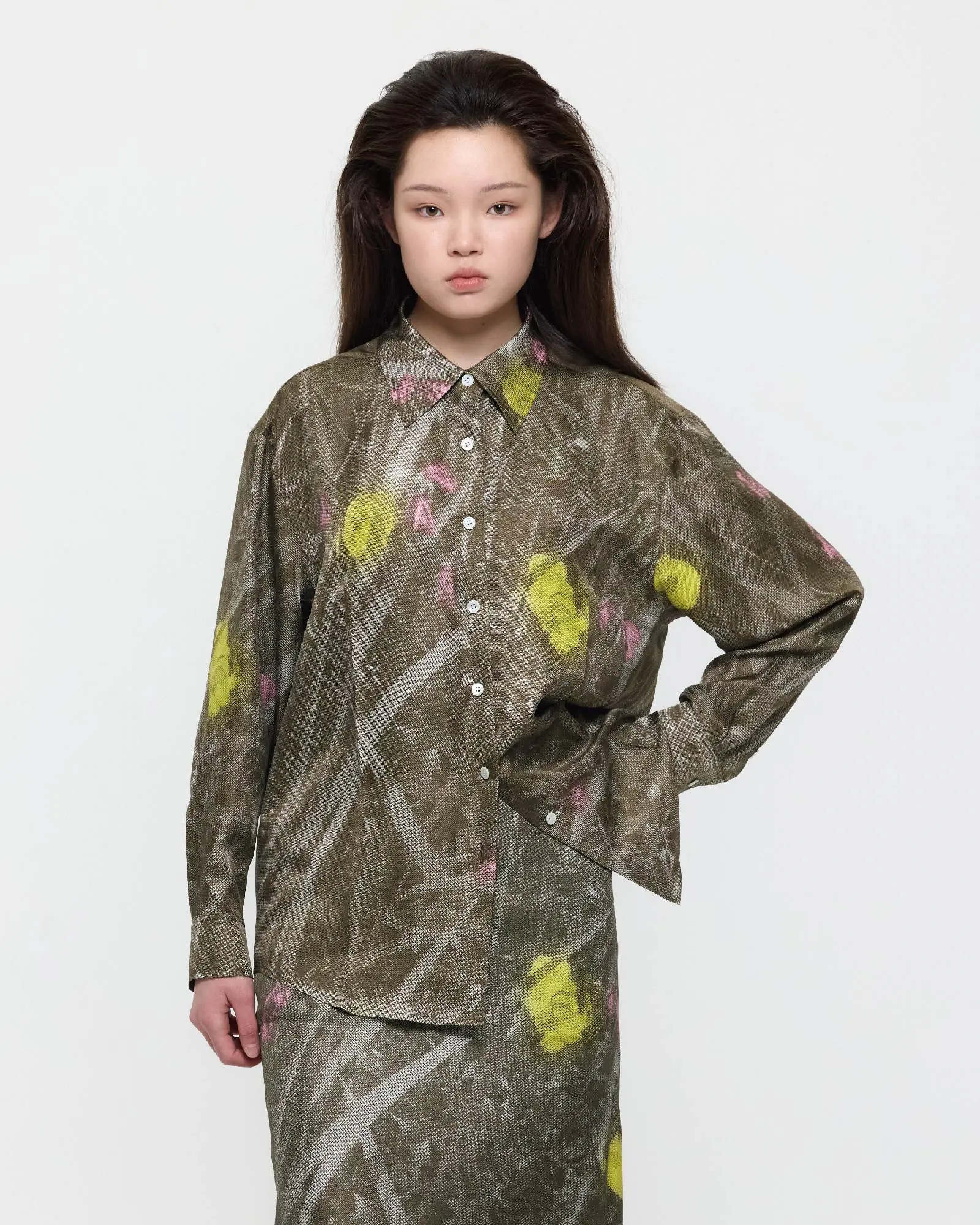 Olive Green Evening Primrose Shirt