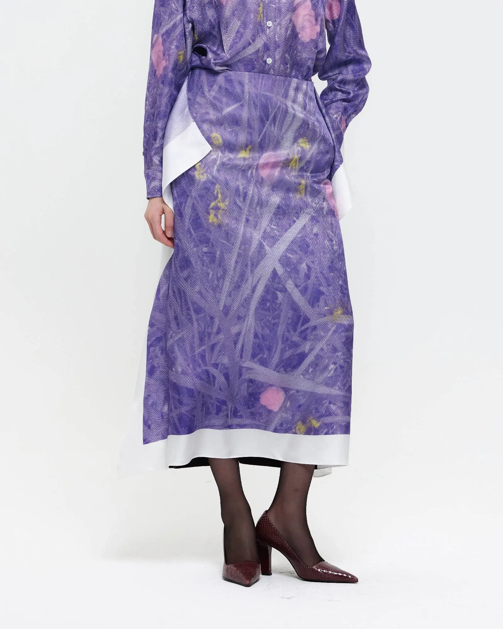 Violet Evening Primrose Flag Skirt