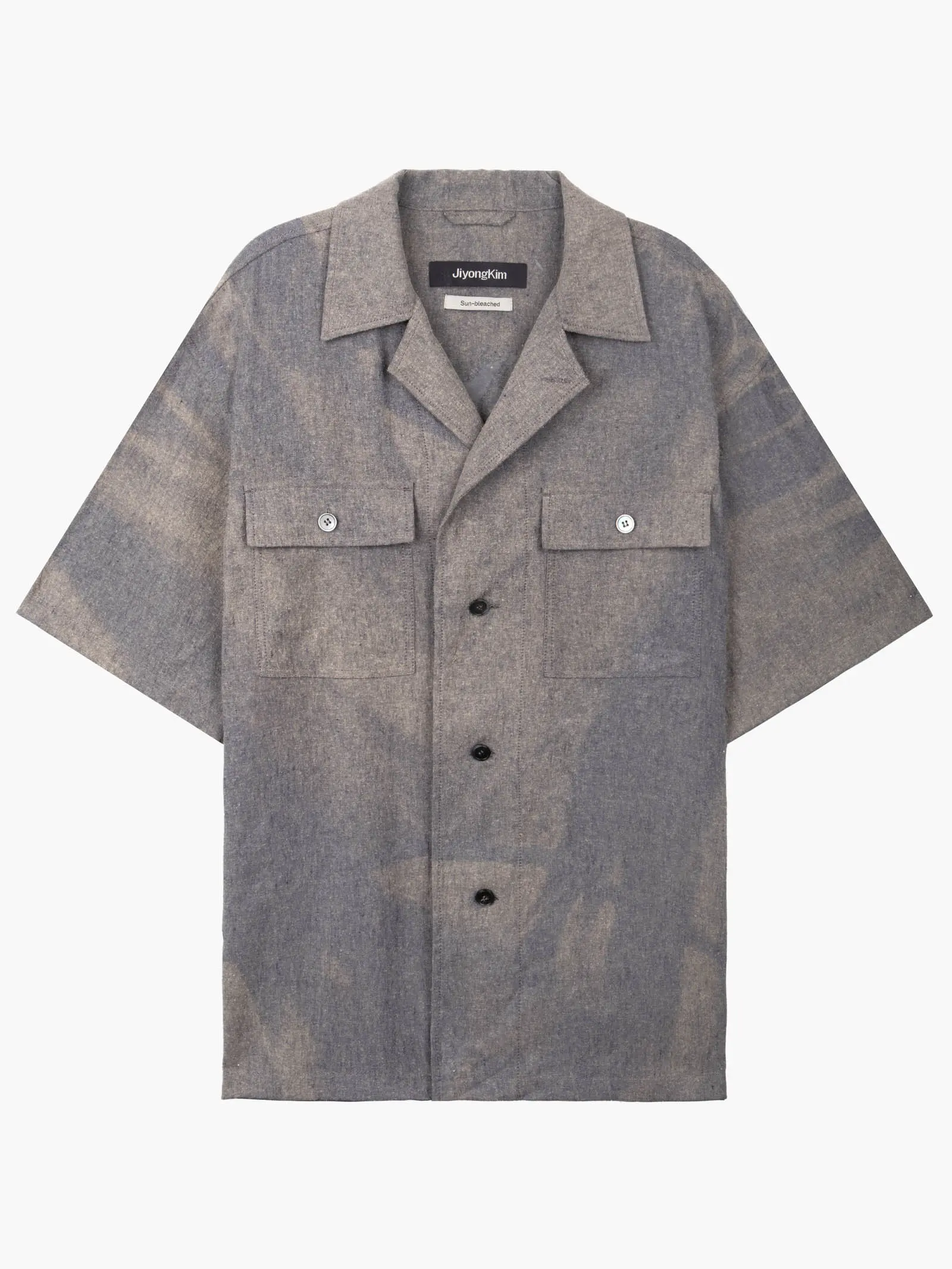 Sun-Bleached Tailored Collar Shirt - Grey