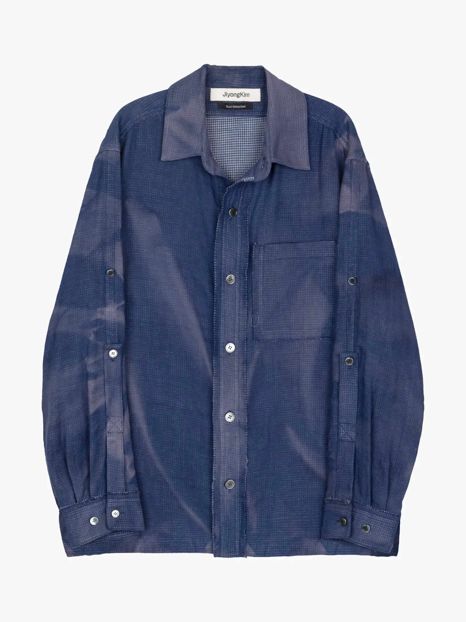 Sun-Bleached Strap Detailed Shirt - Navy