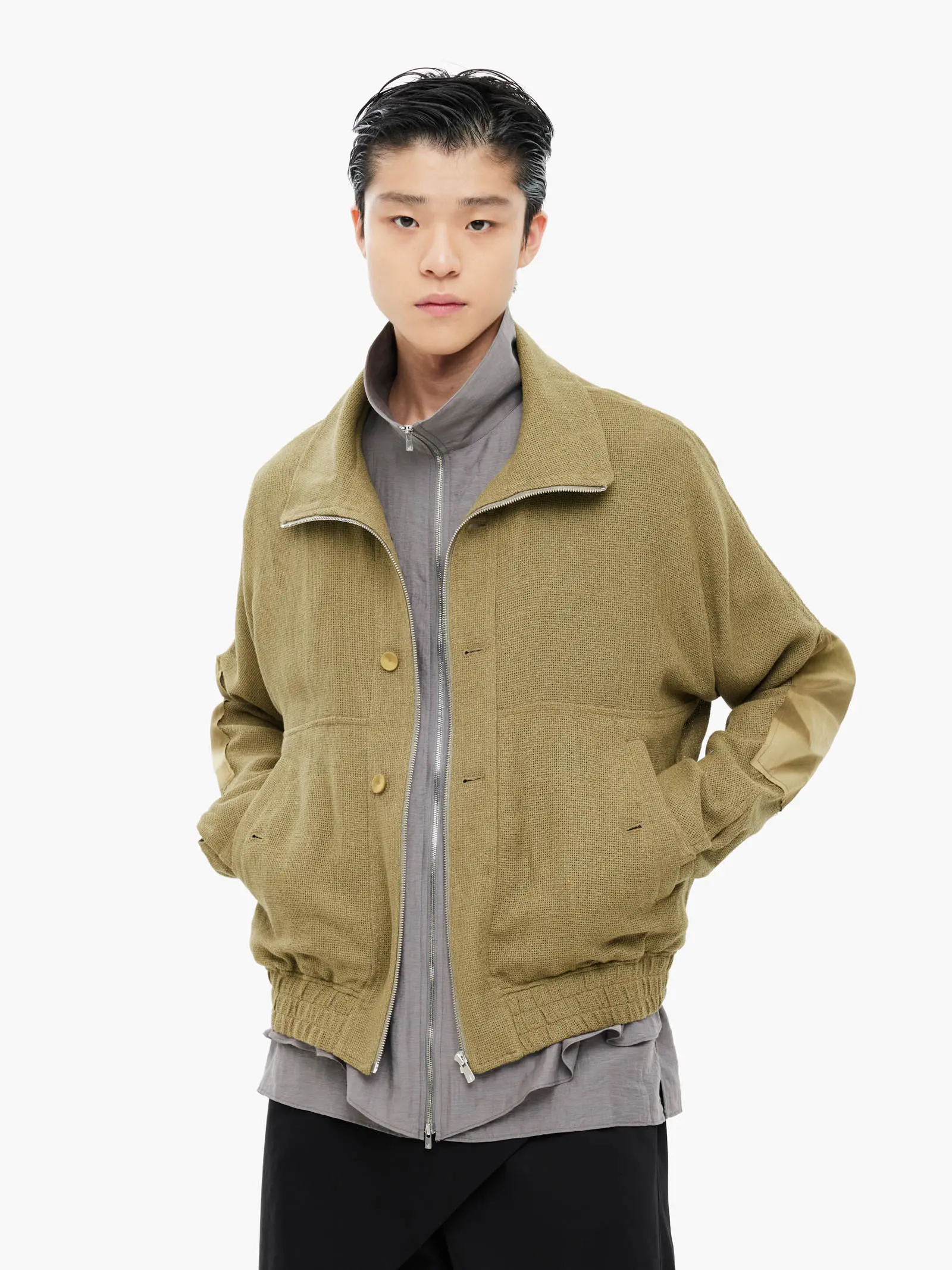 Sun-Bleached Double Front Jacket - Khaki