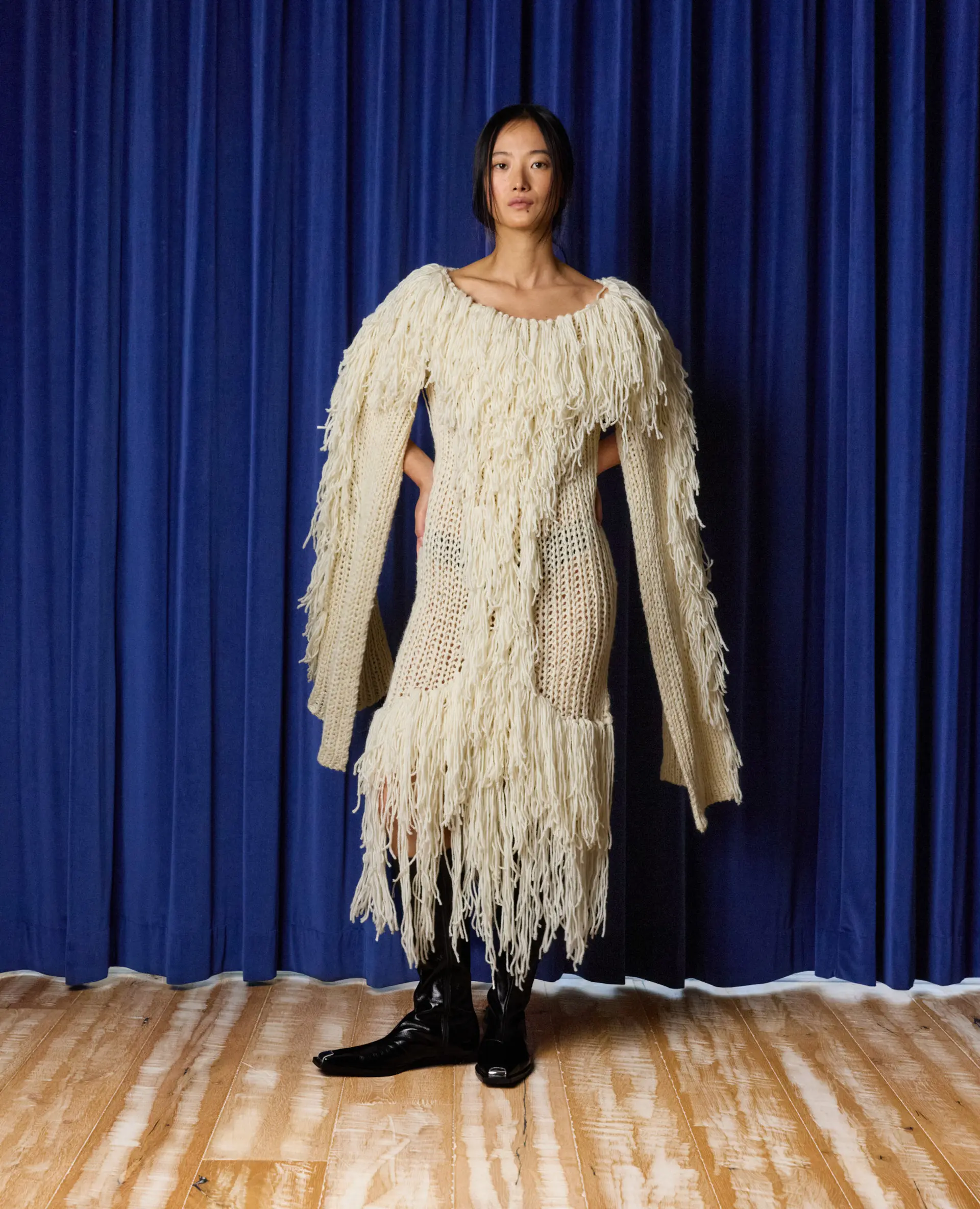 Handcraft Collection - Fringe Open Sleeve Dress