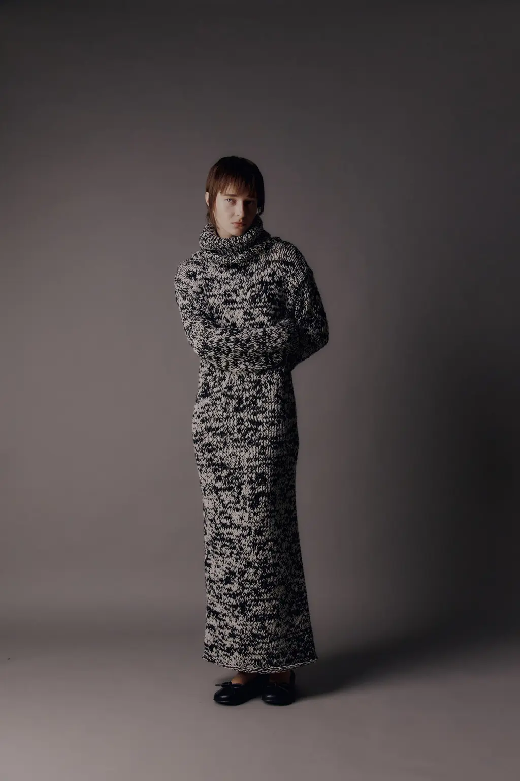 Handcraft Collection - Glen Knit Turtleneck Dress
