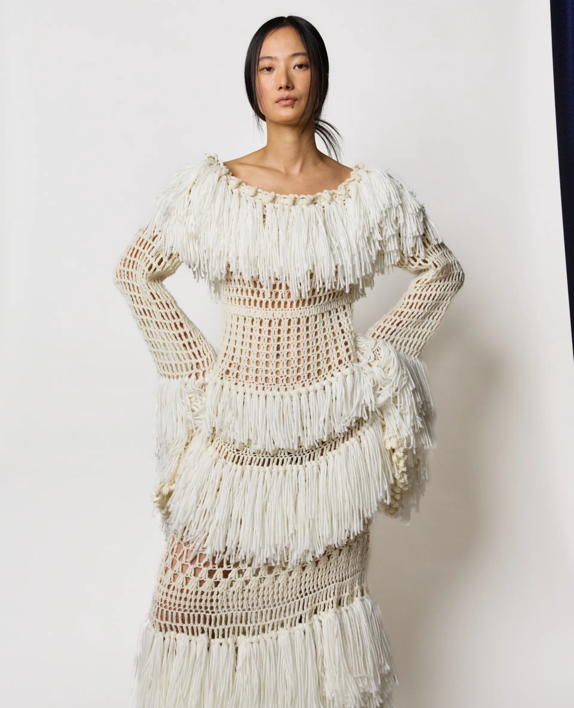 Handcraft Collection - Glene Knit Fringe Maxi Dress