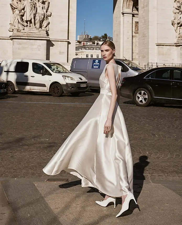 Polyester Dress (Ivory) — 2023 S/S