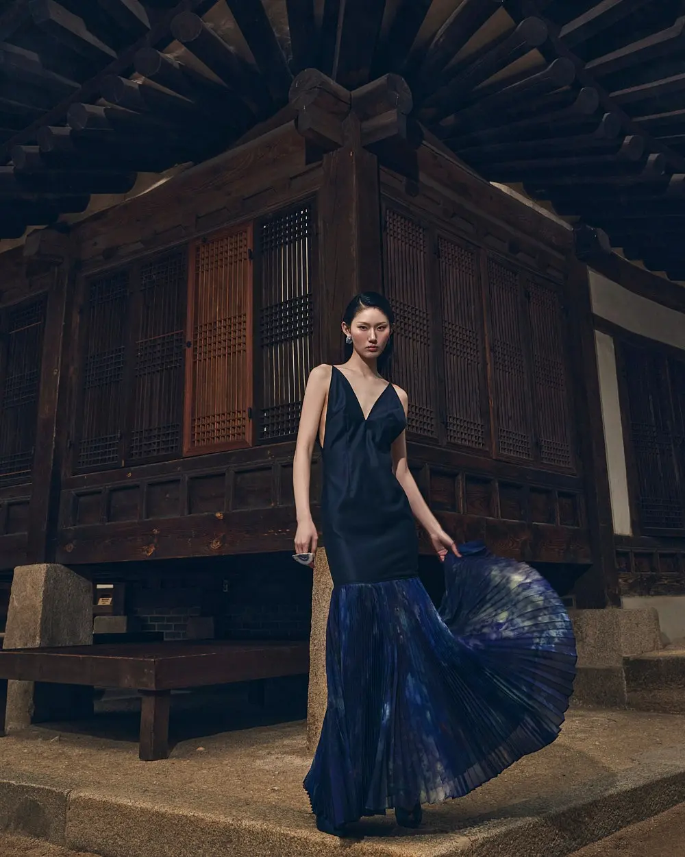 Wool Dress (Navy)