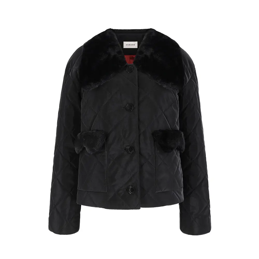 Wide Collar Puffer Coat
