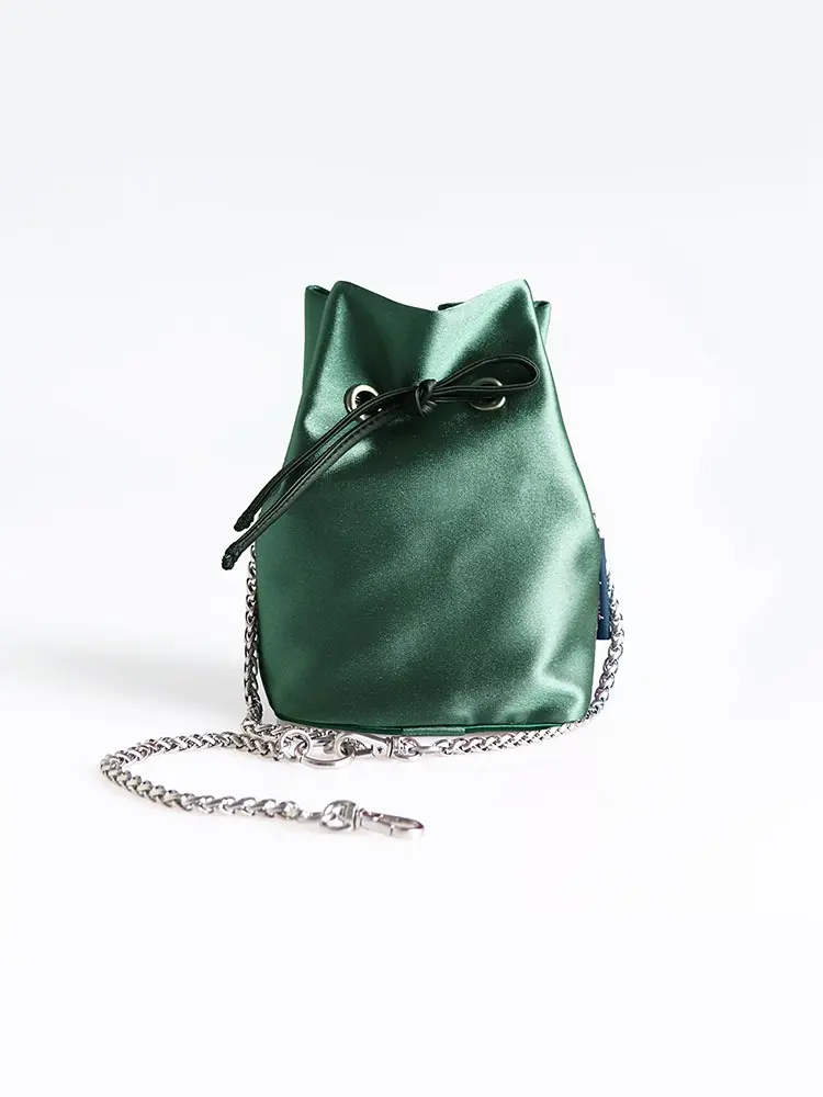 Green Three-Way Bracelet Handle Bucket Bag