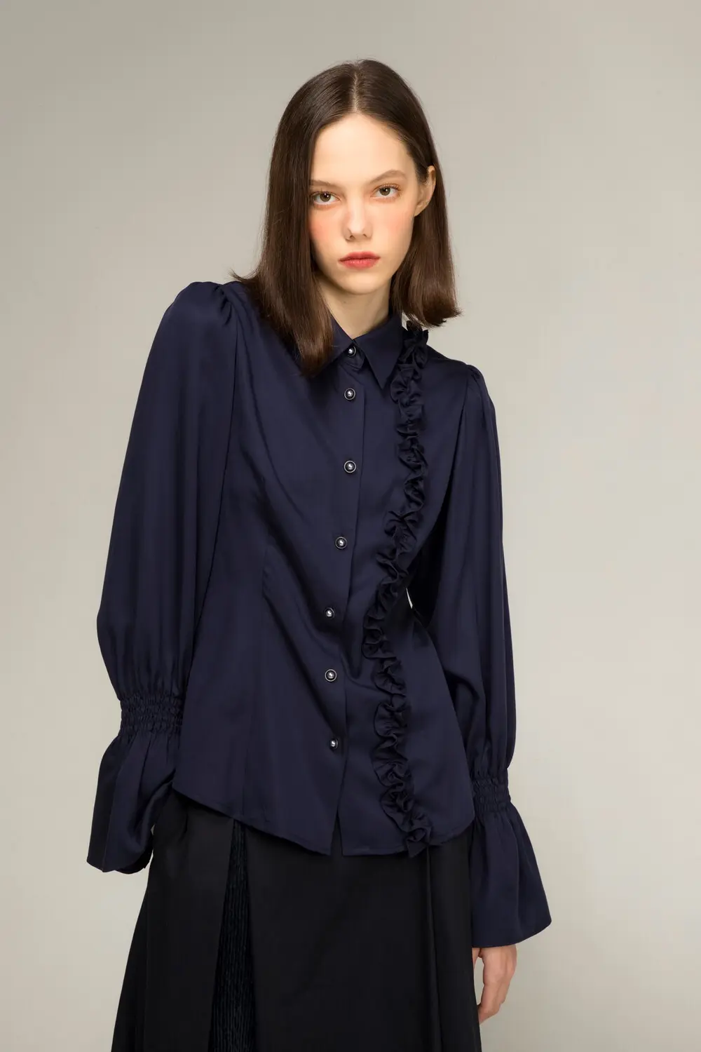 Tencel Ruffle Blouse