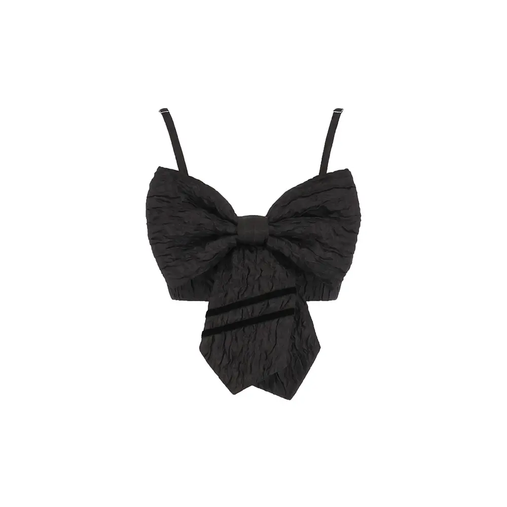 Ribbon Bustier Top (Black)