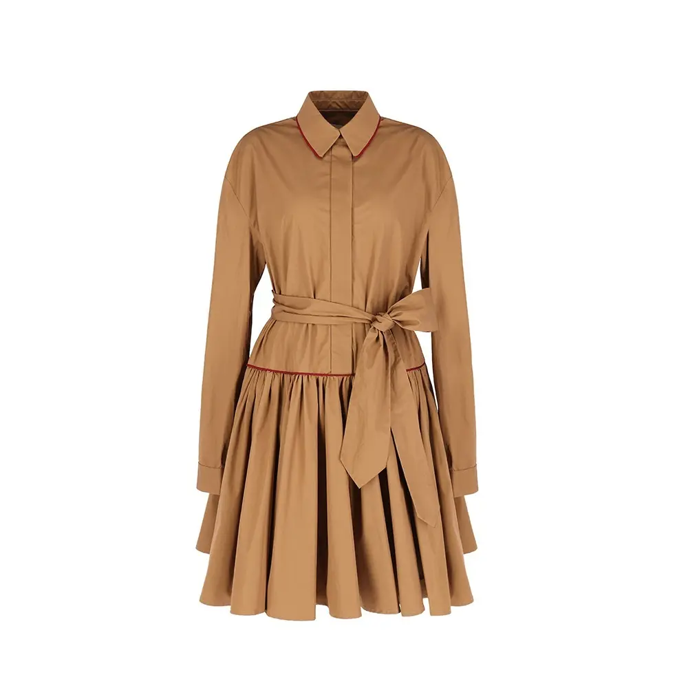 Shirring Shirt Dress