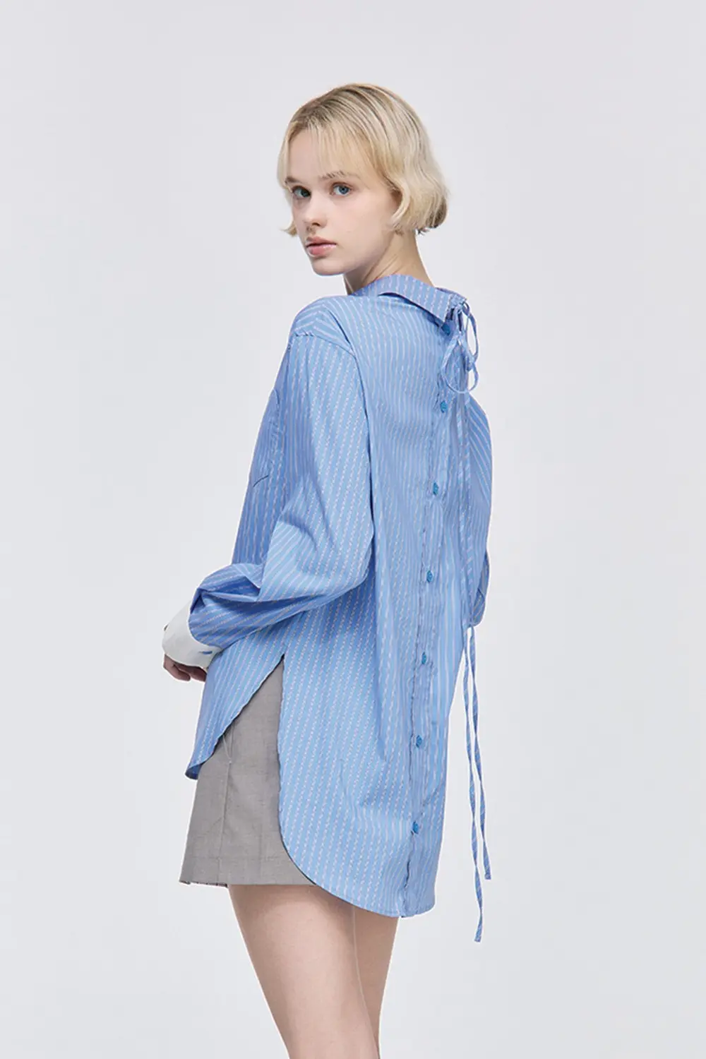 Oversized Blue Stripe Shirt