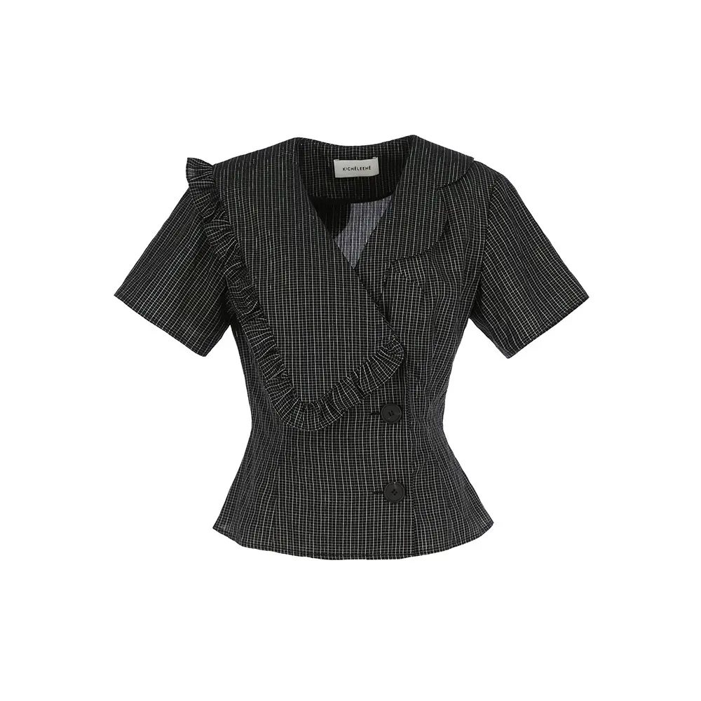 Unbalanced Collar Blouse