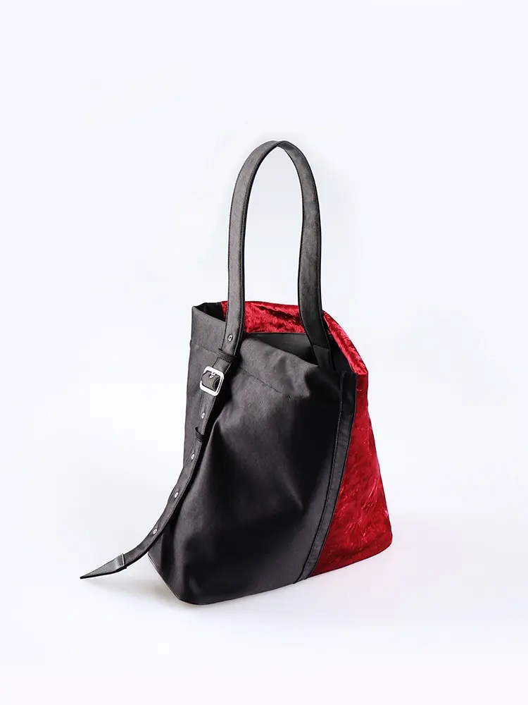 Smoky Red Velvet Shoulder Bag