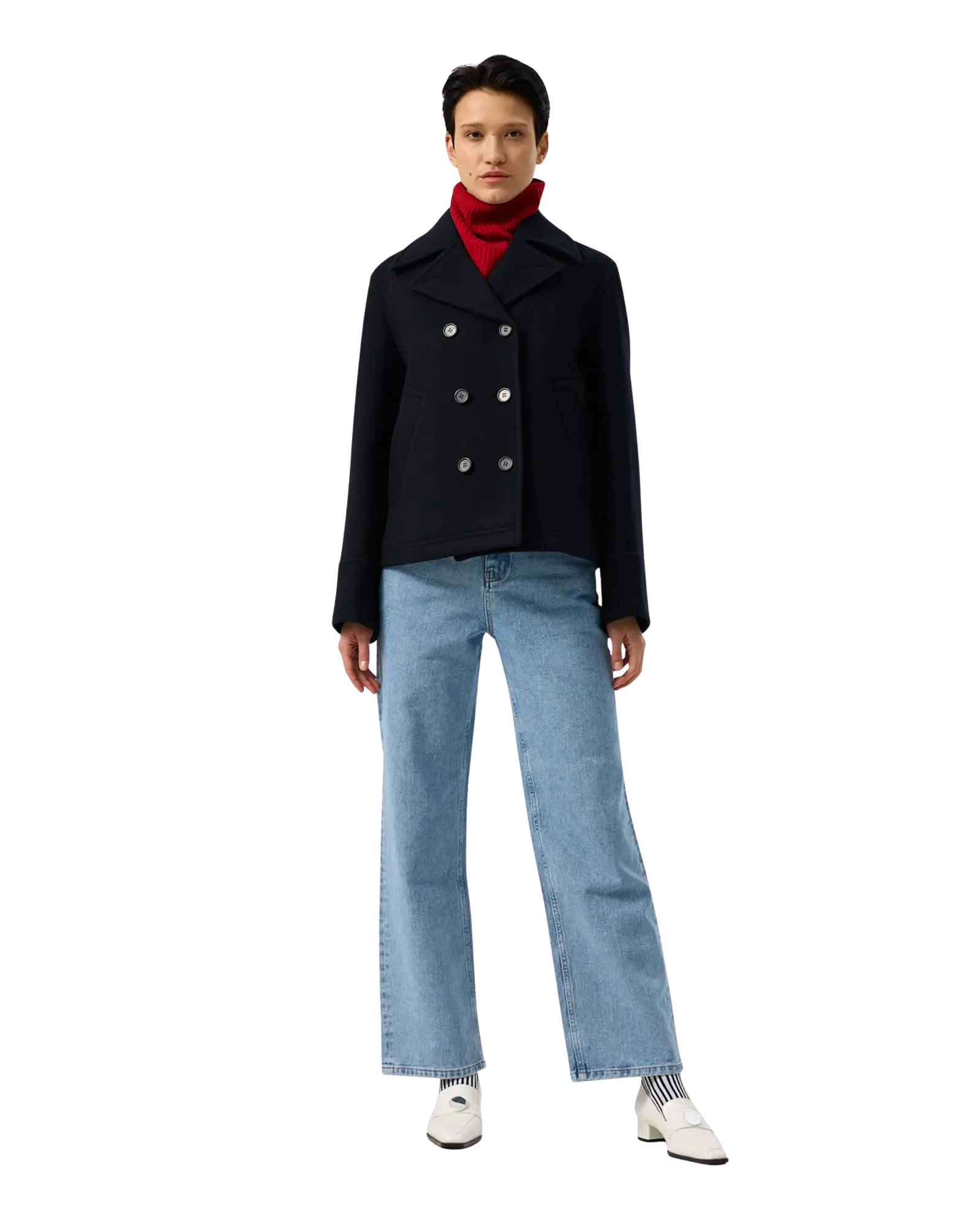 Classic Pea Coat (Dark Navy)