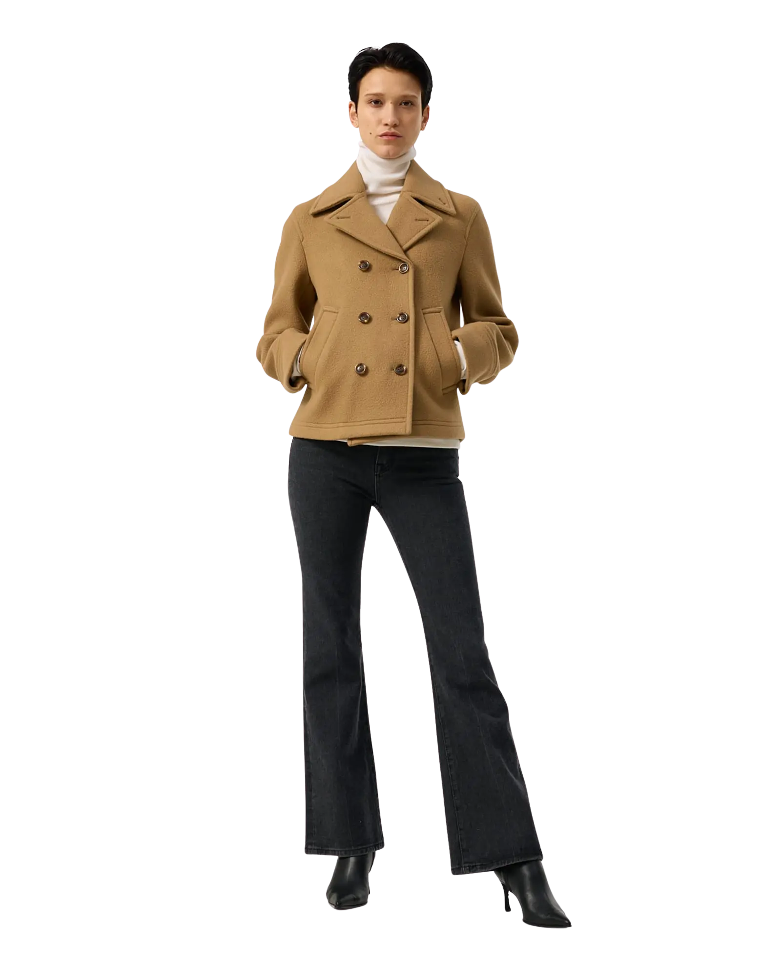 Classic Pea Coat (Beige)