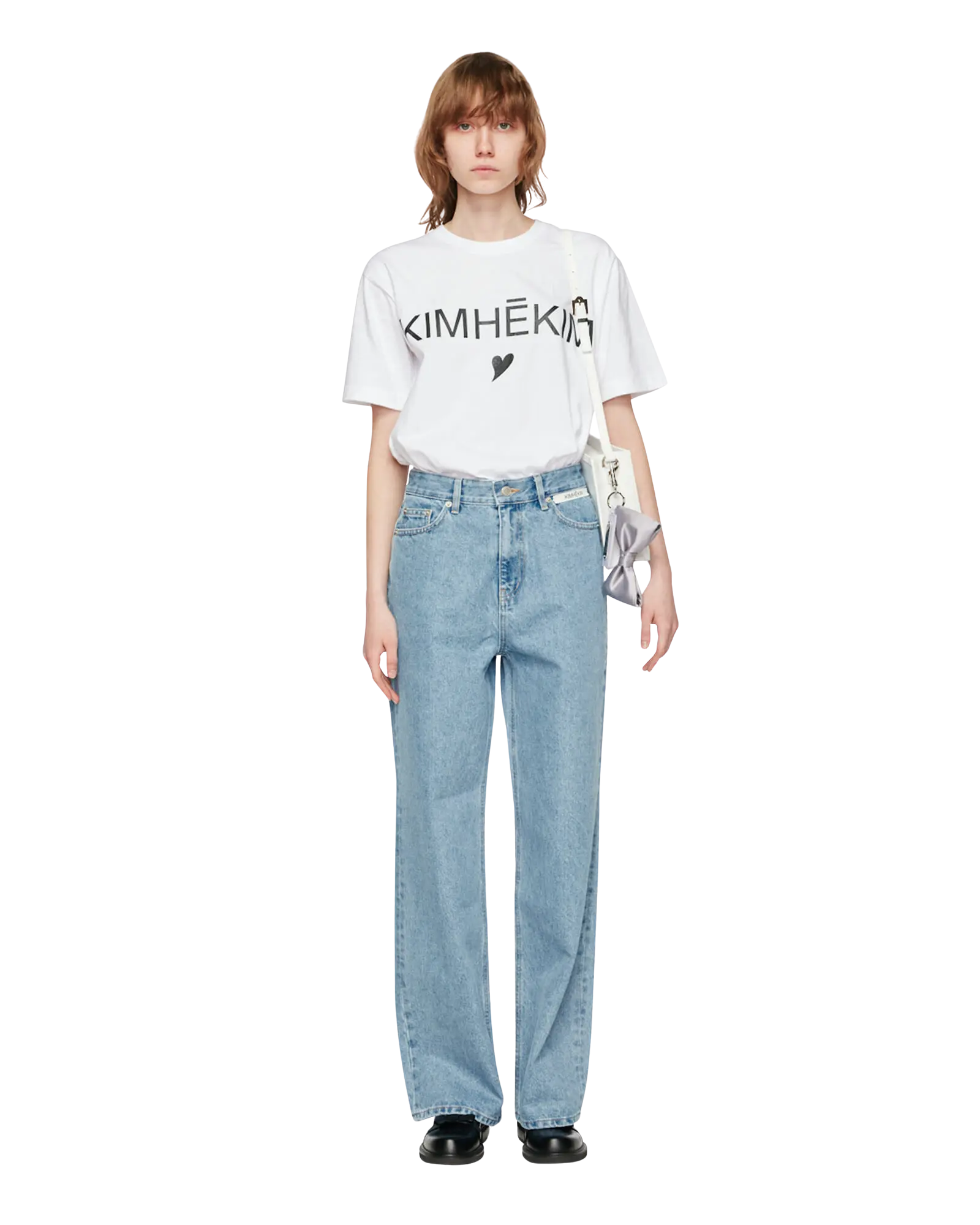 Label Wide Denim (White)