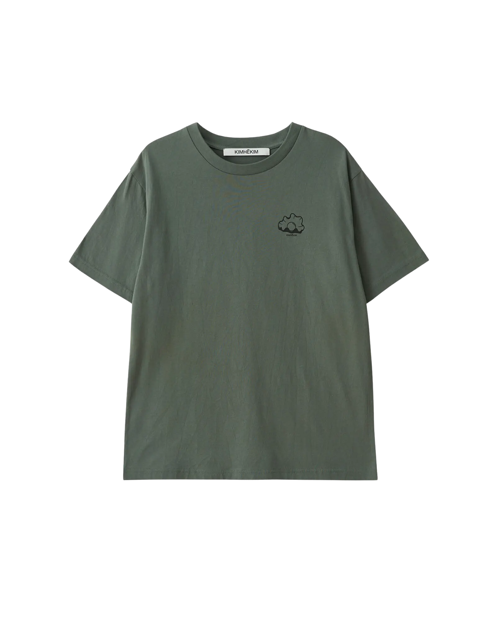 Pearl Stamped Oversized T-Shirt (Olive)