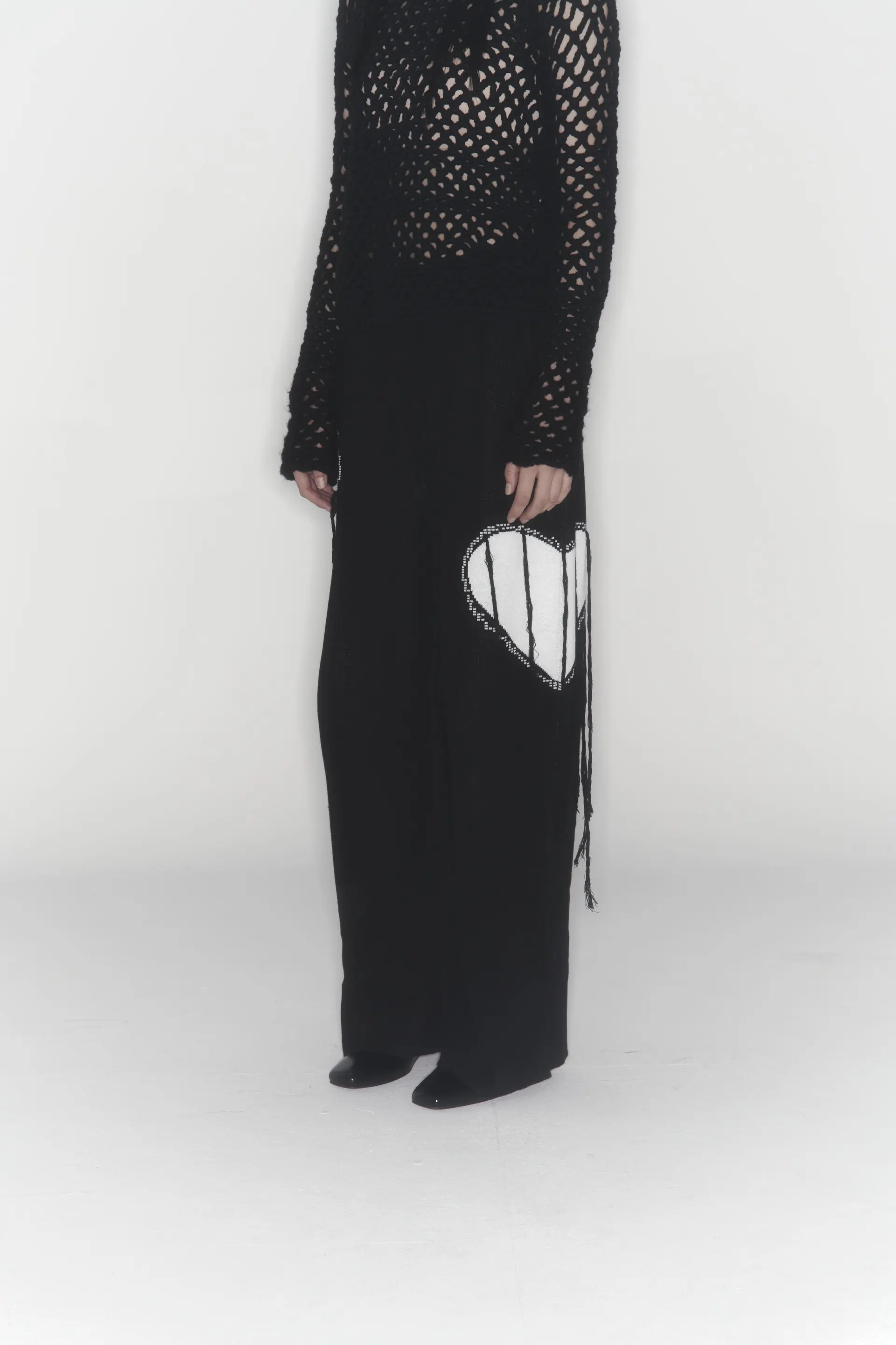 Heart Knit Pants (Black)