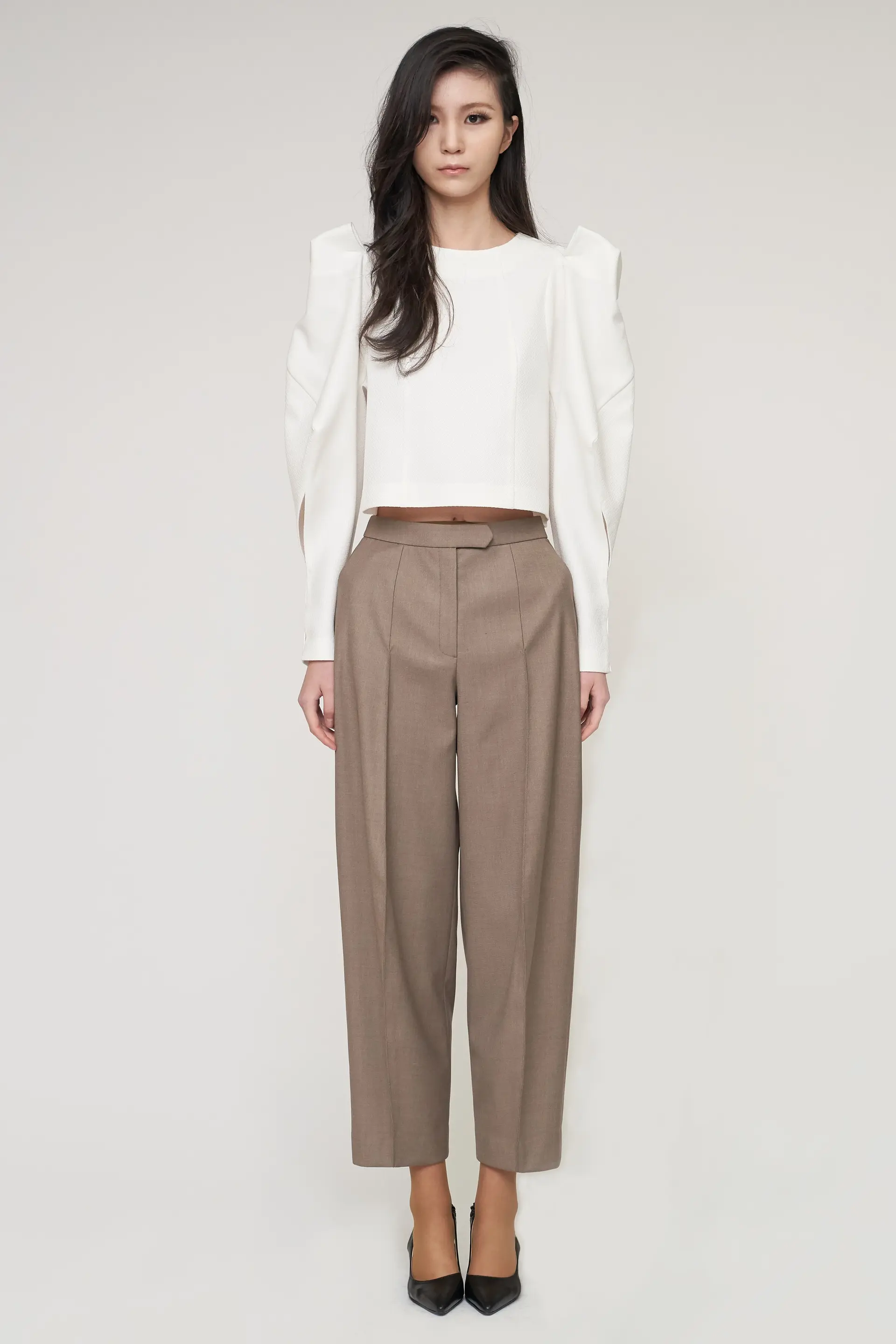 White Jacquard Signature Sculpted Blouse