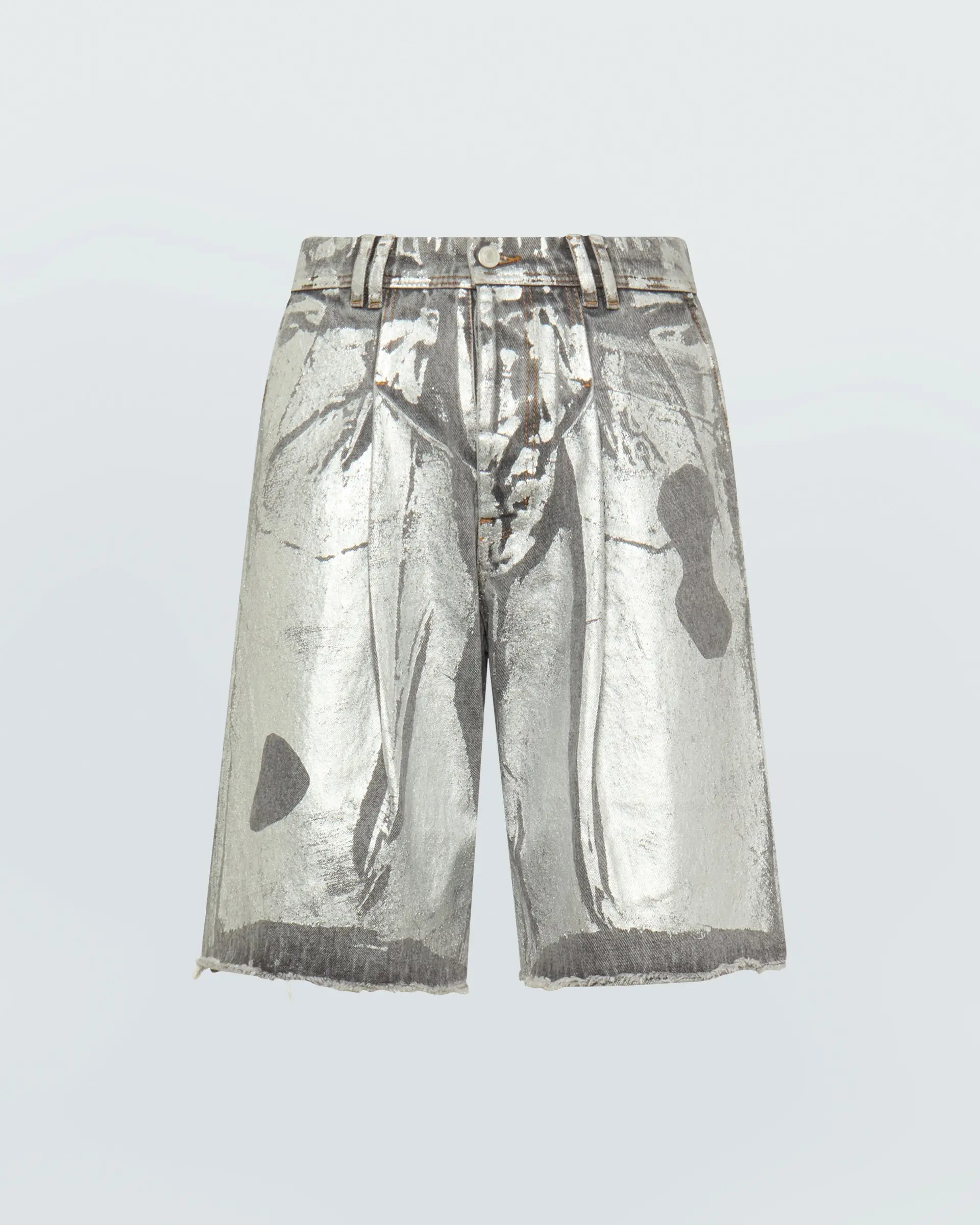 Silver Wash Denim Shorts