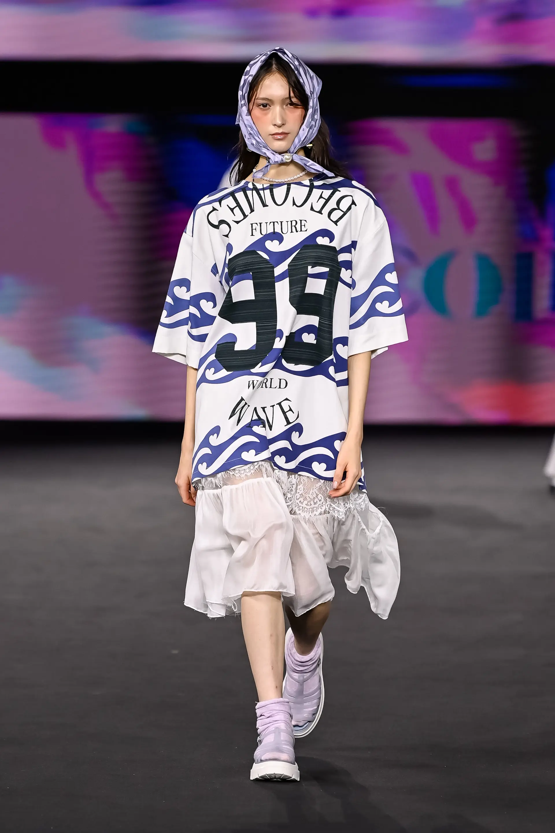 26SS Blue Heart Wave 99 Printing Shirt