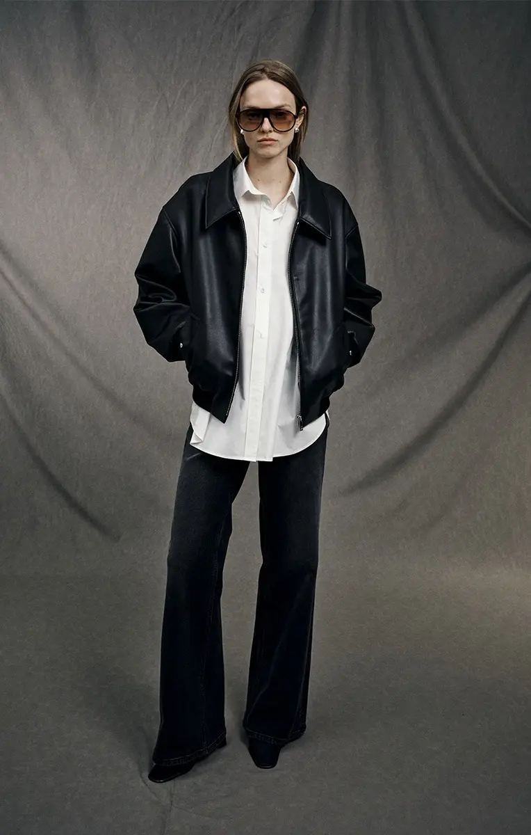 Carby Faux Leather Jacket (Black)